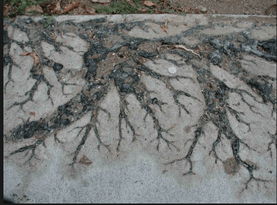 Lightning damage on contrete