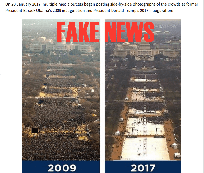 The misleading comparison of inauaguration pictures 2017 taken early in the morning