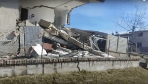 Collapsed House from Landslide in Ponzano, Italy