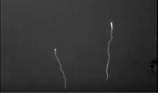 Ground-to-sky lightning Johannesburg SA. 3-26-2018