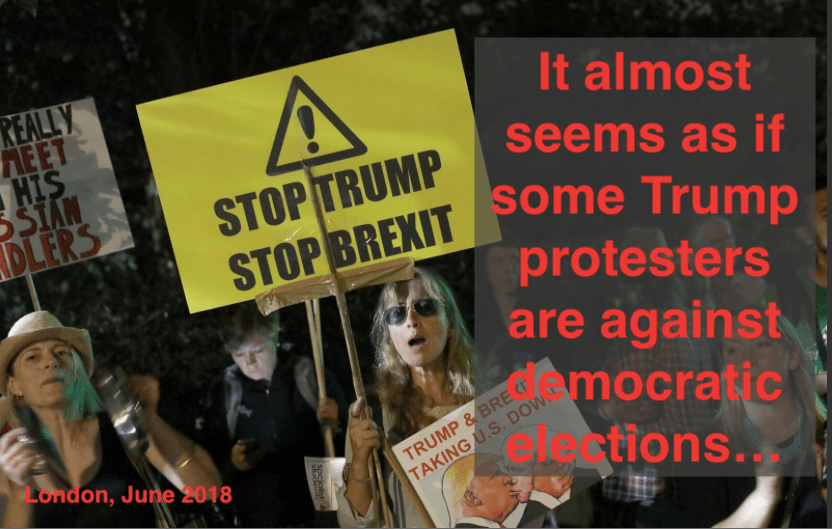 It almost seems as if some Trump protesters are against democratic&nbsp;elections…