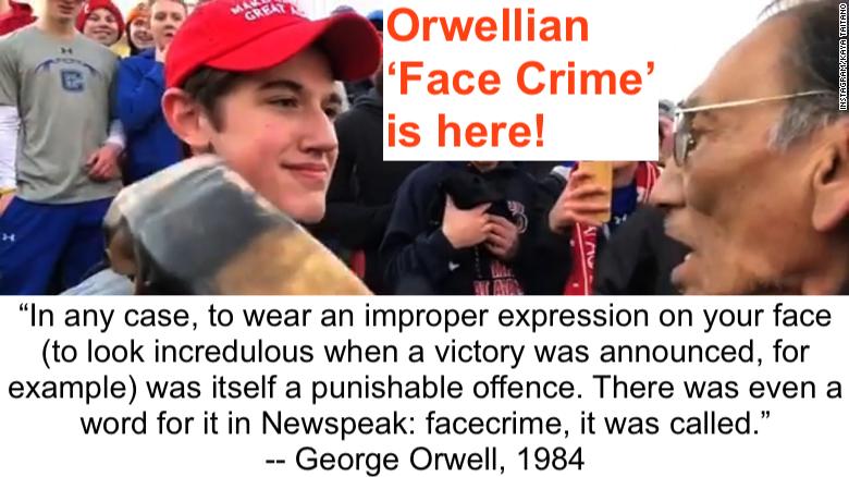 maga hat kid smirk face crime