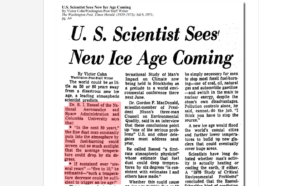 Among endless failed Climate Doomsday Predictions, only one is partly based in reality: naturally induced “Ice Age” by&nbsp;2070.