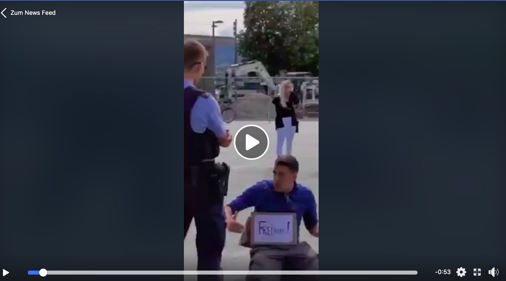Arrested for sitting alone with a sign that says ‘freedom!’ The irony of a fascist&nbsp;regime