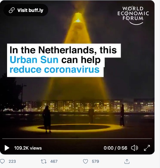 World Economic Forum promotes carcinogenic UV-C Lamps in public Streets